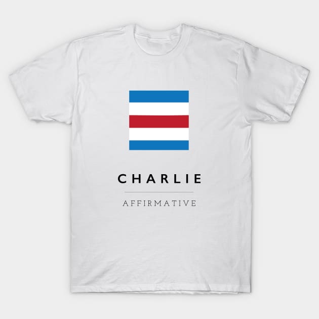 Charlie: ICS Flag Semaphore T-Shirt by calebfaires